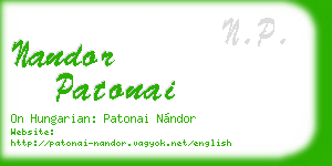 nandor patonai business card